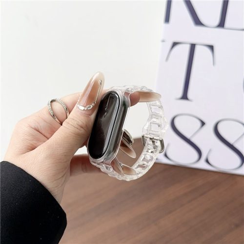 For Xiaomi Mi Band 9 NFC / Mi Band 9 / Smart Band 8 NFC / Smart Band 8 Ice Cube Texture Watch Strap Flexible TPU Watchband - Transparent