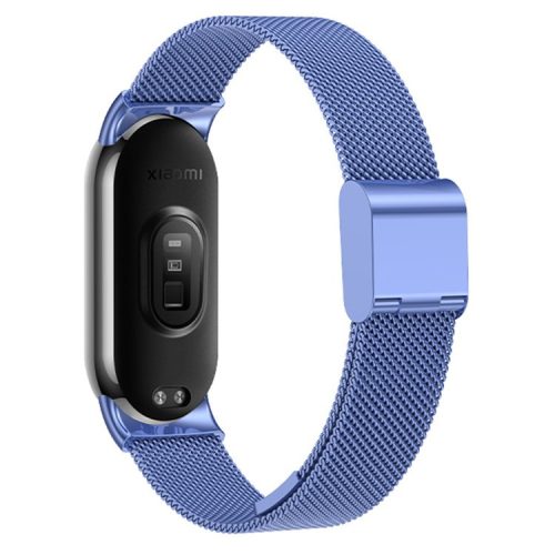 For Xiaomi Mi Band 9 NFC / Mi Band 9 / Smart Band 8 NFC / Smart Band 8 Milanese Smartwatch Strap Metal Fine Mesh Wrist Band with Buckle - Blue