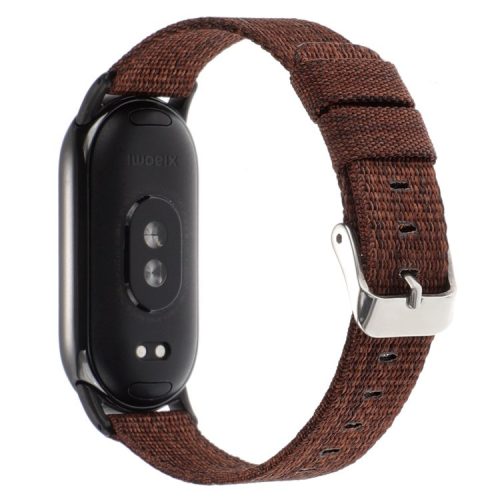 For Xiaomi Mi Band 9 NFC / Mi Band 9 / Smart Band 8 NFC / Smart Band 8 Nylon Watch Strap Adjustable Wrist Band Replacement - Dark Brown