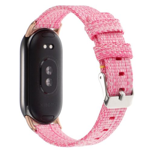 For Xiaomi Mi Band 9 NFC / Mi Band 9 / Smart Band 8 NFC / Smart Band 8 Nylon Watch Strap Adjustable Wrist Band Replacement - Pink