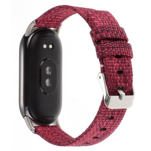 For Xiaomi Mi Band 9 NFC / Mi Band 9 / Smart Band 8 NFC / Smart Band 8 Nylon Watch Strap Adjustable Wrist Band Replacement - Red