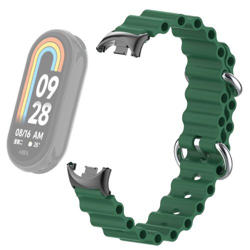 For Xiaomi Mi Band 9 NFC / Mi Band 9 / Smart Band 8 NFC / Smart Band 8 Ocean Band Adjustable Loop Sport Watch Strap with Connector - Army Green