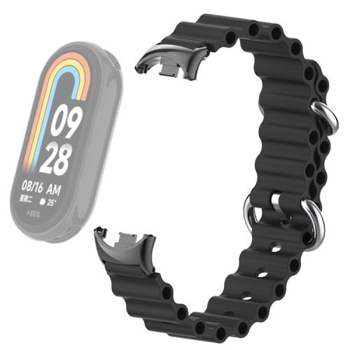 For Xiaomi Mi Band 9 NFC / Mi Band 9 / Smart Band 8 NFC / Smart Band 8 Ocean Band Adjustable Loop Sport Watch Strap with Connector - Black