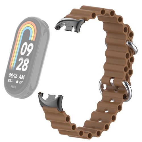 For Xiaomi Mi Band 9 NFC / Mi Band 9 / Smart Band 8 NFC / Smart Band 8 Ocean Band Adjustable Loop Sport Watch Strap with Connector - Chestnut Brown