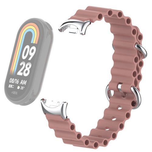 For Xiaomi Mi Band 9 NFC / Mi Band 9 / Smart Band 8 NFC / Smart Band 8 Ocean Band Adjustable Loop Sport Watch Strap with Connector - Coral Pink