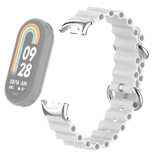 For Xiaomi Mi Band 9 NFC / Mi Band 9 / Smart Band 8 NFC / Smart Band 8 Ocean Band Adjustable Loop Sport Watch Strap with Connector - White