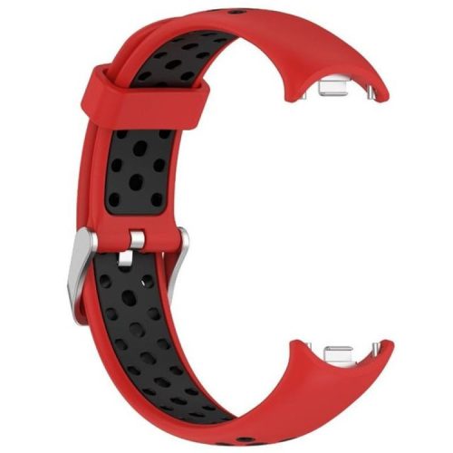 For Xiaomi Mi Band 9 NFC / Mi Band 9 / Smart Band 8 NFC / Smart Band 8 Silicone Watch Band Dual Color Adjustable Wrist Strap - Red+Black