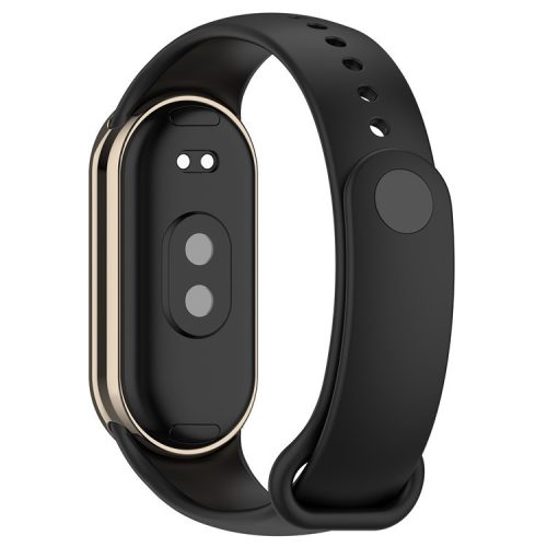 For Xiaomi Mi Band 9 NFC / Mi Band 9 / Smart Band 8 NFC / Smart Band 8 Silicone Watch Bands Strap with Metal Connector - Black