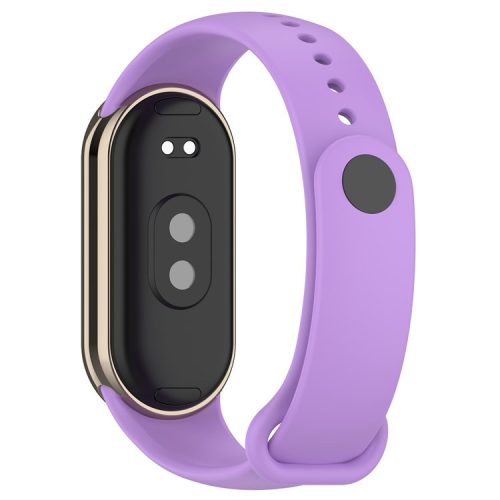 For Xiaomi Mi Band 9 NFC / Mi Band 9 / Smart Band 8 NFC / Smart Band 8 Silicone Watch Bands Strap with Metal Connector - Lavender Purple