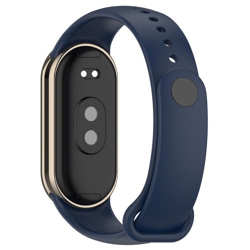 For Xiaomi Mi Band 9 NFC / Mi Band 9 / Smart Band 8 NFC / Smart Band 8 Silicone Watch Bands Strap with Metal Connector - Midnight Blue