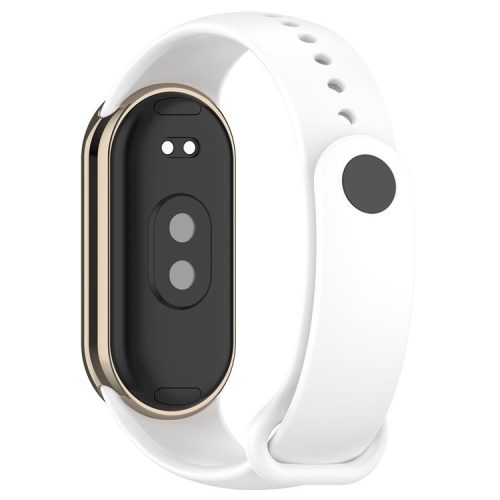 For Xiaomi Mi Band 9 NFC / Mi Band 9 / Smart Band 8 NFC / Smart Band 8 Silicone Watch Bands Strap with Metal Connector - White