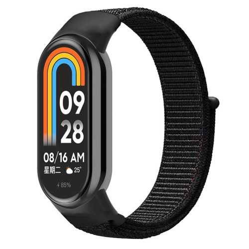 For Xiaomi Mi Band 9 NFC / Mi Band 9 / Smart Band 8 NFC / Smart Band 8 Soft Nylon Watch Band Adjustable Sport Wrist Strap - Black