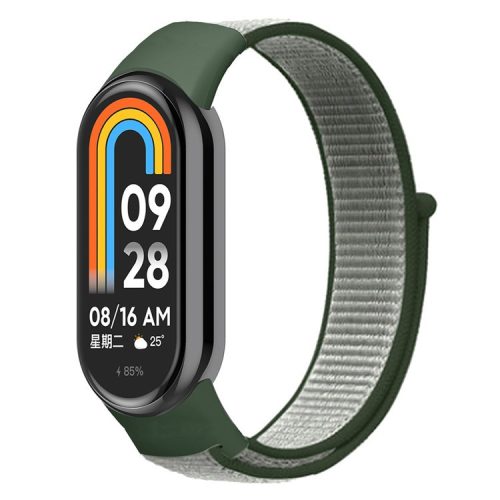 For Xiaomi Mi Band 9 NFC / Mi Band 9 / Smart Band 8 NFC / Smart Band 8 Soft Nylon Watch Band Adjustable Sport Wrist Strap - Dark Olive