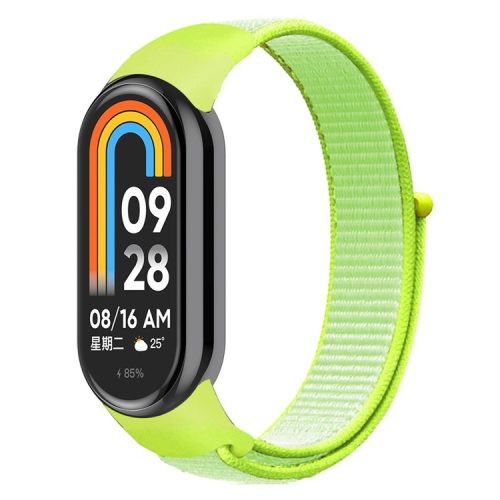 For Xiaomi Mi Band 9 NFC / Mi Band 9 / Smart Band 8 NFC / Smart Band 8 Soft Nylon Watch Band Adjustable Sport Wrist Strap - Light Yellow