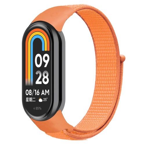 For Xiaomi Mi Band 9 NFC / Mi Band 9 / Smart Band 8 NFC / Smart Band 8 Soft Nylon Watch Band Adjustable Sport Wrist Strap - Papaya