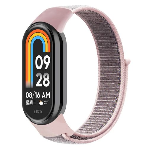 For Xiaomi Mi Band 9 NFC / Mi Band 9 / Smart Band 8 NFC / Smart Band 8 Soft Nylon Watch Band Adjustable Sport Wrist Strap - Pink