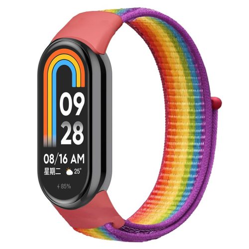 For Xiaomi Mi Band 9 NFC / Mi Band 9 / Smart Band 8 NFC / Smart Band 8 Soft Nylon Watch Band Adjustable Sport Wrist Strap - Rainbow