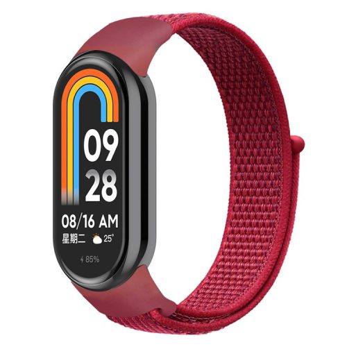 For Xiaomi Mi Band 9 NFC / Mi Band 9 / Smart Band 8 NFC / Smart Band 8 Soft Nylon Watch Band Adjustable Sport Wrist Strap - Red