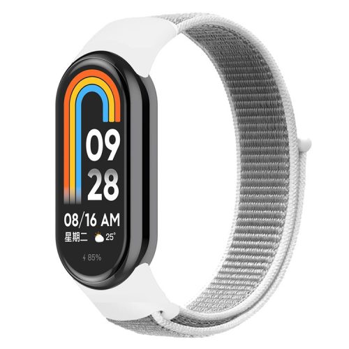 For Xiaomi Mi Band 9 NFC / Mi Band 9 / Smart Band 8 NFC / Smart Band 8 Soft Nylon Watch Band Adjustable Sport Wrist Strap - Seashells White