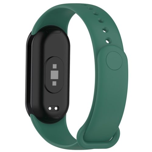 For Xiaomi Mi Band 9 NFC / Mi Band 9 / Smart Band 8 NFC / Smart Band 8 Solid Color Silicone Watch Strap Replacement Wrist Band - Dark Green