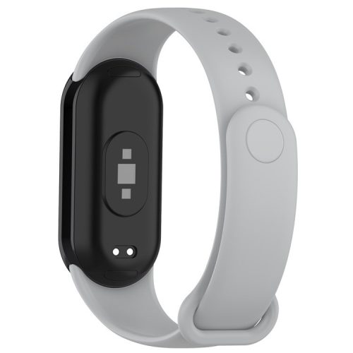 For Xiaomi Mi Band 9 NFC / Mi Band 9 / Smart Band 8 NFC / Smart Band 8 Solid Color Silicone Watch Strap Replacement Wrist Band - Grey