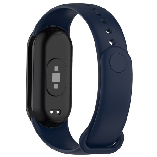 For Xiaomi Mi Band 9 NFC / Mi Band 9 / Smart Band 8 NFC / Smart Band 8 Solid Color Silicone Watch Strap Replacement Wrist Band - Midnight Blue