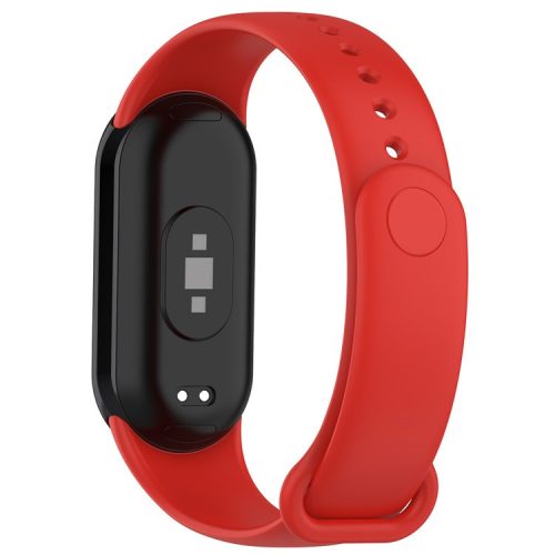 For Xiaomi Mi Band 9 NFC / Mi Band 9 / Smart Band 8 NFC / Smart Band 8 Solid Color Silicone Watch Strap Replacement Wrist Band - Red