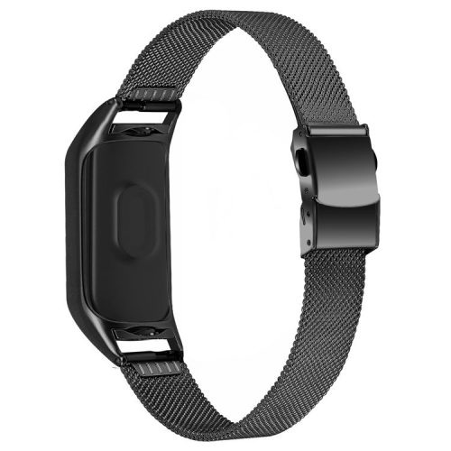 For Xiaomi Mi Band 9 NFC / Mi Band 9 / Smart Band 8 NFC / Smart Band 8 Stainless Steel Milanese Mesh Strap Adjustable Watch Band - Black