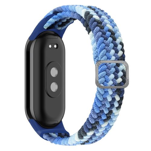 For Xiaomi Mi Band 9 NFC / Mi Band 9 / Smart Band 8 NFC / Smart Band 8 Stretchy Nylon Watch Band Adjustable Braided Sport Strap - Colorful Blue