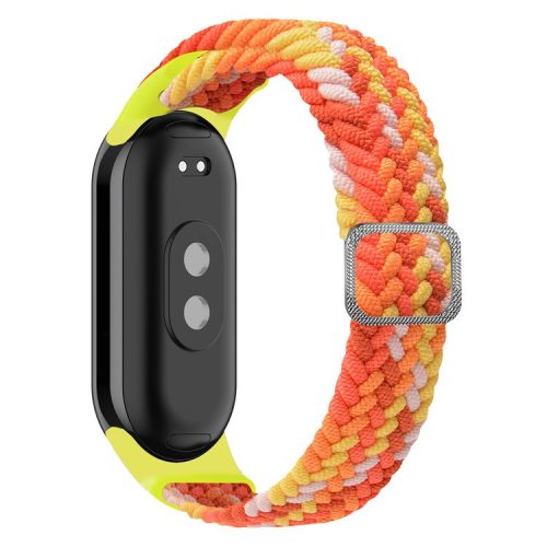 For Xiaomi Mi Band 9 NFC / Mi Band 9 / Smart Band 8 NFC / Smart Band 8 Stretchy Nylon Watch Band Adjustable Braided Sport Strap - Colorful Orange