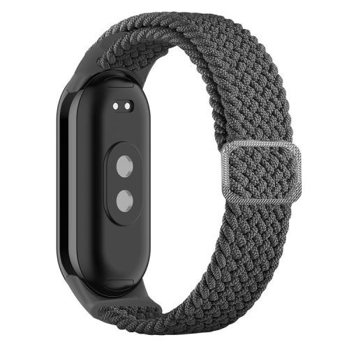 For Xiaomi Mi Band 9 NFC / Mi Band 9 / Smart Band 8 NFC / Smart Band 8 Stretchy Nylon Watch Band Adjustable Braided Sport Strap - Grey