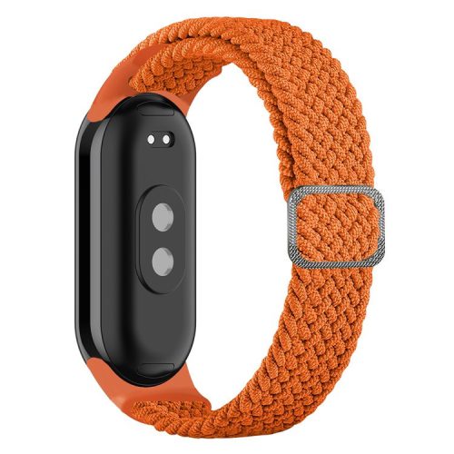 For Xiaomi Mi Band 9 NFC / Mi Band 9 / Smart Band 8 NFC / Smart Band 8 Stretchy Nylon Watch Band Adjustable Braided Sport Strap - Papaya