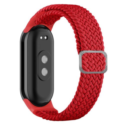 For Xiaomi Mi Band 9 NFC / Mi Band 9 / Smart Band 8 NFC / Smart Band 8 Stretchy Nylon Watch Band Adjustable Braided Sport Strap - Red