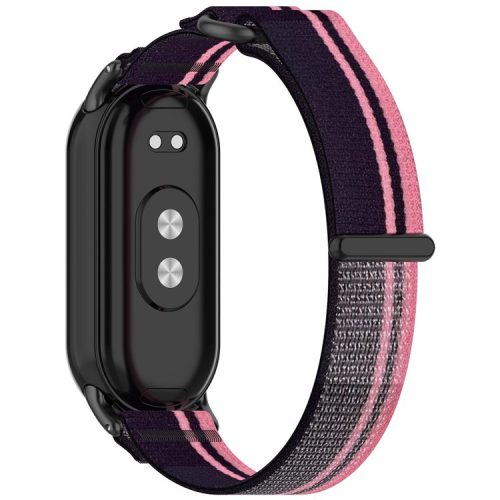 For Xiaomi Mi Band 9 NFC / Mi Band 9 / Smart Band 8 NFC / Smart Band 8 Watch Strap Breathable Nylon Sport Strap - Pink+Purple