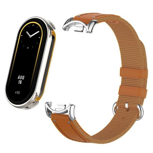 For Xiaomi Mi Band 9 NFC / Mi Band 9 / Smart Band 8 NFC / Smart Band 8 Woven Canvas Smartwatch Strap Adjustable Watch Band - Brown