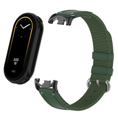 For Xiaomi Mi Band 9 NFC / Mi Band 9 / Smart Band 8 NFC / Smart Band 8 Woven Canvas Smartwatch Strap Adjustable Watch Band - Green