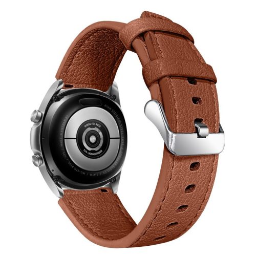 For Xiaomi Mi Watch Color Replacement Strap Double-sided Textured Top Layer Cowhide Leather Wrist Band - Coffee