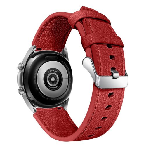 For Xiaomi Mi Watch Color Replacement Strap Double-sided Textured Top Layer Cowhide Leather Wrist Band - Red