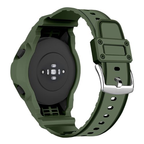 For Xiaomi Mi Watch Color Sports Watch Band+Watch Case 2-in-1 TPU Watch Strap Replacement Watchband with Buckle - Army Green