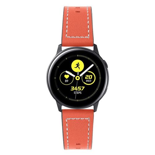 For Xiaomi Mi Watch Color/Haylou Solar LS05 Cowhide Leather Wear-resistant Soft Wrist Strap Replacement Watchband - Orange