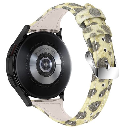 For Xiaomi Mi Watch Color/Haylou Solar LS05 Soft Genuine Cowhide Leather Wristband Leopard Texture Watch Strap - Army Green/Leopard