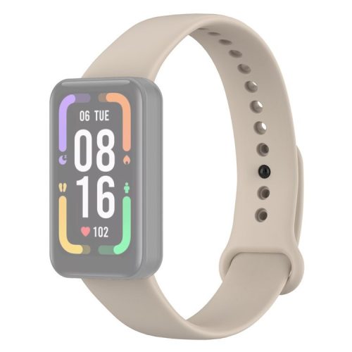 For Xiaomi Redmi Smart Band Pro Solid Color Soft Silicone Watch Band Adjustable Wrist Strap - Beige