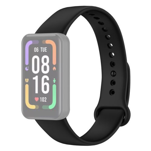 For Xiaomi Redmi Smart Band Pro Solid Color Soft Silicone Watch Band Adjustable Wrist Strap - Black