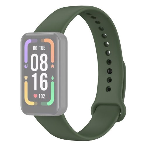 For Xiaomi Redmi Smart Band Pro Solid Color Soft Silicone Watch Band Adjustable Wrist Strap - Dark Green