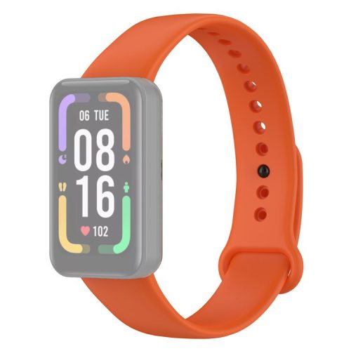 For Xiaomi Redmi Smart Band Pro Solid Color Soft Silicone Watch Band Adjustable Wrist Strap - Orange