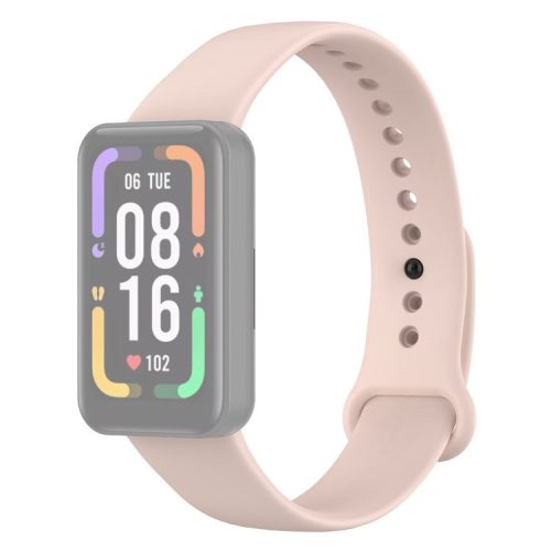 For Xiaomi Redmi Smart Band Pro Solid Color Soft Silicone Watch Band Adjustable Wrist Strap - Pink