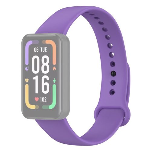 For Xiaomi Redmi Smart Band Pro Solid Color Soft Silicone Watch Band Adjustable Wrist Strap - Purple