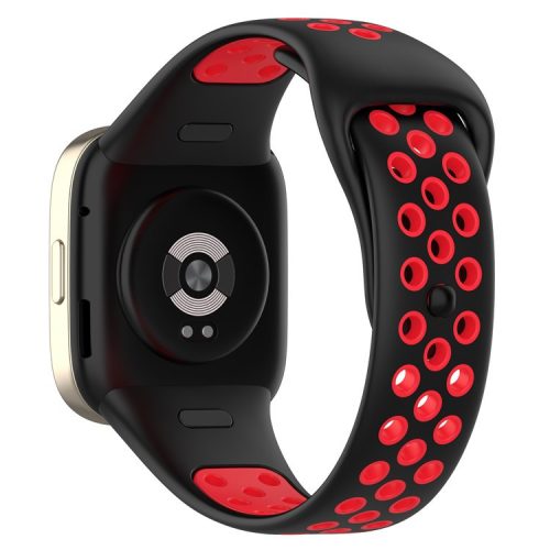 For Xiaomi Redmi Watch 3 / Mi Watch Lite 3 Watch Strap Dual-color Silicone Replacement Watch Bands - Black+Red