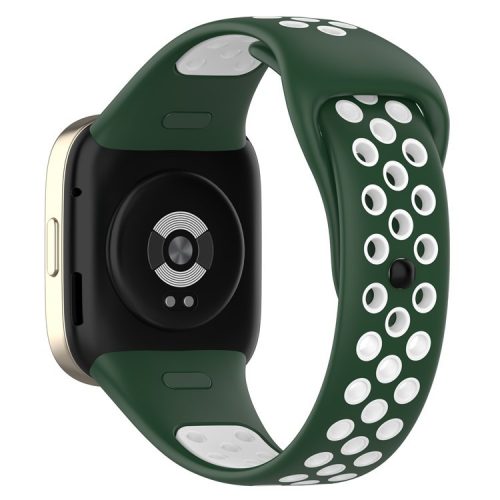 For Xiaomi Redmi Watch 3 / Mi Watch Lite 3 Watch Strap Dual-color Silicone Replacement Watch Bands - Blackish Green+White