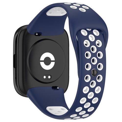 For Xiaomi Redmi Watch 3 Lite / Watch 3 Active Bicolor Watch Bands Silicone Quick Release Replacement Watch Strap - Midnight Blue+White